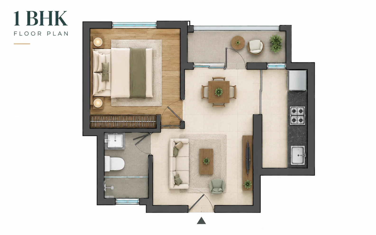 Mahindra World City Chennai 1 BHK Floor Plan